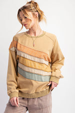 Color Mix Terry Pullover-Pullover-Easel-Camel-Small-Inspired Wings Fashion