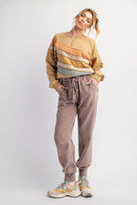 Color Mix Terry Pullover-Pullover-Easel-Camel-Small-Inspired Wings Fashion