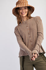 Rib Knit Mock Neck Top-Shirts & Tops-Easel-Mocha-Small-Inspired Wings Fashion