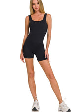 Seamless Ribbed Body Suit-bodysuit-Zenana-Black-S/M-Inspired Wings Fashion