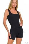 Seamless Ribbed Body Suit-bodysuit-Zenana-Black-S/M-Inspired Wings Fashion