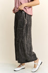 Washed Eyelet Cropped Pants-Pants-J Her-Ashed Black-Small-Inspired Wings Fashion