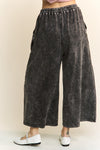 Washed Eyelet Cropped Pants-Pants-J Her-Ashed Black-Small-Inspired Wings Fashion