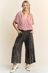 Washed Eyelet Cropped Pants-Pants-J Her-Ashed Black-Small-Inspired Wings Fashion