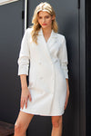 Double-Breasted Blazer Mini Dress-Dresses-Eesome-Off White-Small-Inspired Wings Fashion