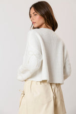 Pearl Ribbon Cropped Sweater-Sweaters-Peach Love California-White-Small-Inspired Wings Fashion