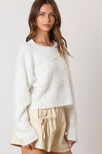 Pearl Ribbon Cropped Sweater-Sweaters-Peach Love California-White-Small-Inspired Wings Fashion