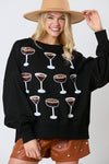 Coffee Martini Oversized Sweatshirt-Sweatshirt-Peach Love California-Black-Small-Inspired Wings Fashion