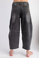 Low Rise Washed Denim Pants-Pants-Easel-Black Denim-Small-Inspired Wings Fashion