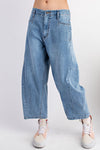 Low Rise Washed Denim Pants-Pants-Easel-Washed Denim-Small-Inspired Wings Fashion