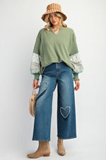 Heart Patch Denim Pants-Pants-Easel-Denim Blue-Small-Inspired Wings Fashion