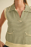 Striped Sleeveless Knit Top-Tops-Heyson-Olive Stripe-Small-Inspired Wings Fashion