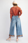 Flower Patch Denim Jumpsuit-Jumpsuit-Easel-Washed Denim-Small-Inspired Wings Fashion