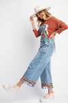 Flower Patch Denim Jumpsuit-Jumpsuit-Easel-Washed Denim-Small-Inspired Wings Fashion