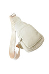 Corduroy Double Pocket Sling Bag-Sling Bag-Zenana-Off White-O/S-Inspired Wings Fashion