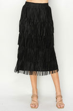 Jayleen Fringe Skirt-Skirts-Joh-Black-XS-Inspired Wings Fashion