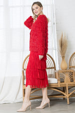 Jayleen Fringe Skirt-Skirts-Joh-Red-XS-Inspired Wings Fashion