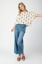 Bow Print Top-Shirts & Tops-Eesome-Cream-Small-Inspired Wings Fashion