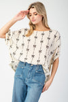 Bow Print Top-Shirts & Tops-Eesome-Cream-Small-Inspired Wings Fashion