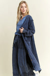 Terry Oversized Cardigan-Cardigans-J Her-Navy-Small-Inspired Wings Fashion