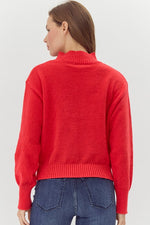 Mock Neck Knit Top-Shirts & Tops-Jodifl-Red-Small-Inspired Wings Fashion