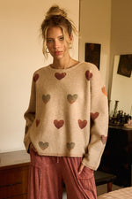 Gradient Heart Sweater Top-Sweaters-Mittoshop-Mocha-Small-Inspired Wings Fashion