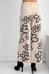 Wide Leg Flower Pants-Pants-Easel-Almond-Small-Inspired Wings Fashion