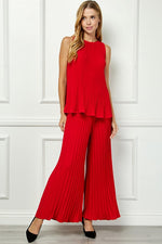 Pleated Sleeveless Top-Shirts & Tops-See and Be Seen-Red-Small-Inspired Wings Fashion