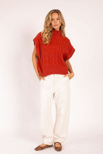 Turtle Neck Sweater Vest-Sweaters-Heyson-Rust-Small-Inspired Wings Fashion