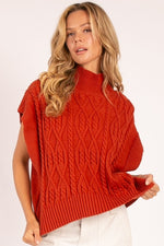 Turtle Neck Sweater Vest-Sweaters-Heyson-Rust-Small-Inspired Wings Fashion