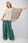 Quilted Poncho-Tops-Easel-Khaki Coral-Small-Inspired Wings Fashion