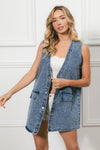 Long Rider Vest-Vests-BiBi-Washed Denim-Small-Inspired Wings Fashion