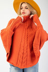 Poncho Sweater-Tops-Easel-Pumpkin-Small-Inspired Wings Fashion