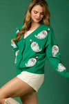 Sequin Santa Button Up Cardigan-Cardigans-Fantastic Fawn-Green-Small-Inspired Wings Fashion