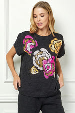 Quilted Sequin Top-Shirts & Tops-See and Be Seen-Black-Small-Inspired Wings Fashion