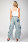 Star Print Barrel Jeans-Jeans-ee:some-Denim-Small-Inspired Wings Fashion