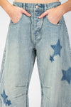 Star Print Barrel Jeans-Jeans-ee:some-Denim-Small-Inspired Wings Fashion