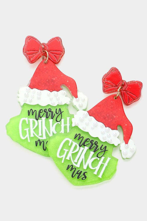 Merry Grinchmas Earrings-Earrings-Wona Trading-Red-Inspired Wings Fashion