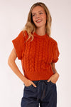 Cropped Cable Knit Sweater-Sweaters-Heyson-Intense Rust-Small-Inspired Wings Fashion