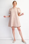 Floral Jacquard Dress-Dress-Easel-Sand-Small-Inspired Wings Fashion