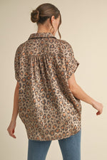 Leopard Button Up Top-Shirts & Tops-Jodifl-Toffee-Small-Inspired Wings Fashion