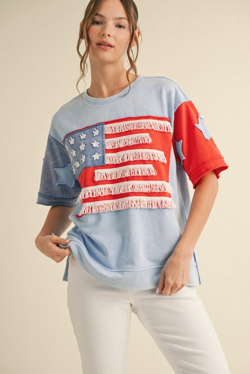 Color Block Flag Top-Top-Jodifl-Sky Blue-Small-Inspired Wings Fashion