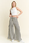 Wide Leg Stripe Pants-Pants-Jade by Jane-White/Black-Small-Inspired Wings Fashion