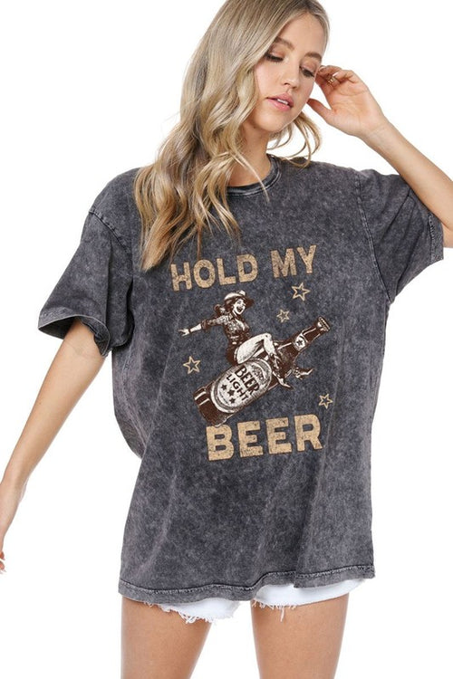 Hold My Beer Boyfriend Tee-Shirts & Tops-Zutter-Black-Small-Inspired Wings Fashion
