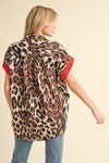 Contrast Trim Leopard Top-Shirts & Tops-Jodifl-Mocha-Small-Inspired Wings Fashion