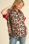 Contrast Trim Leopard Top-Shirts & Tops-Jodifl-Mocha-Small-Inspired Wings Fashion