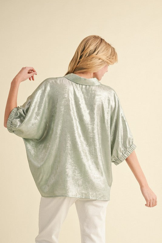 Metallic Dolman Sleeve Top-Shirts & Tops-Jodifl-Pearl-Small-Inspired Wings Fashion