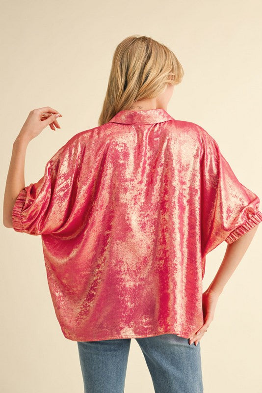 Metallic Dolman Sleeve Top-Shirts & Tops-Jodifl-Pearl-Small-Inspired Wings Fashion