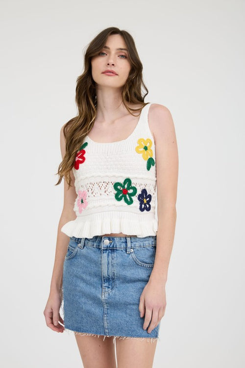 Floral Knit Top-top-Blu Pepper-Ivory-Small-Inspired Wings Fashion
