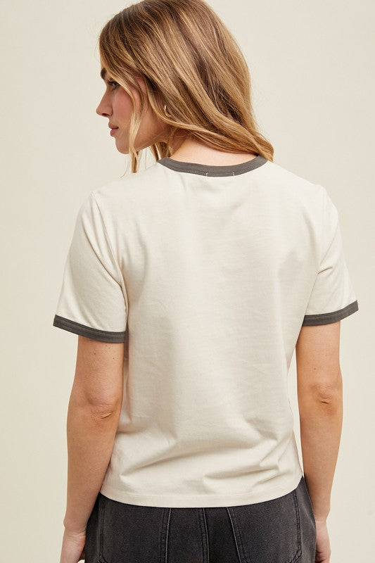 Rodeo Contrast Knit Top-Shirts & Tops-Wishlist-Ecru/Charcoal-Small-Inspired Wings Fashion